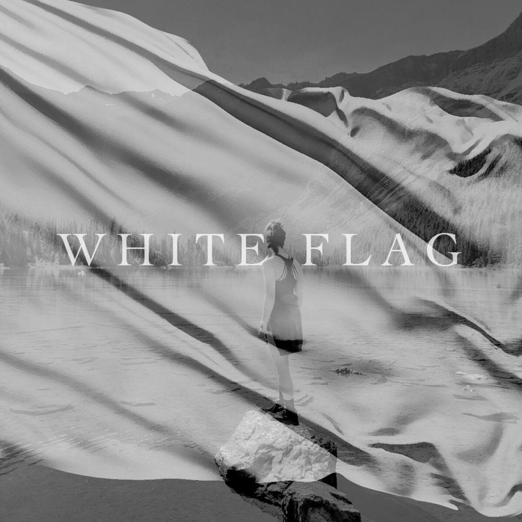 Album cover for “White Flag” by Lauren Welter, emotional solo indie pop song about surrender and vulnerability